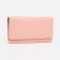 Women's wallet on the button, pink color
