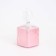 Candle "Square. Marble" in a candlestick of gypsum is small, 5x4.5 cm, pink
