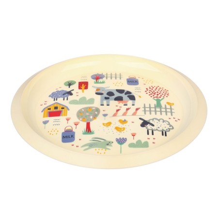 A plate with a decor D215 mm, light-beige-1