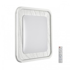 The lamp is wall-flowing Sonex. Mavi Wood, 70W, LED, 70x507x507 mm, white color, light gray under a tree