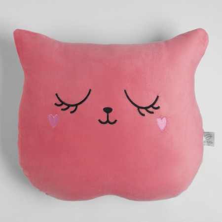 Pillow "Ethel" Cat pink 48x38cm, velor, 100% p/e