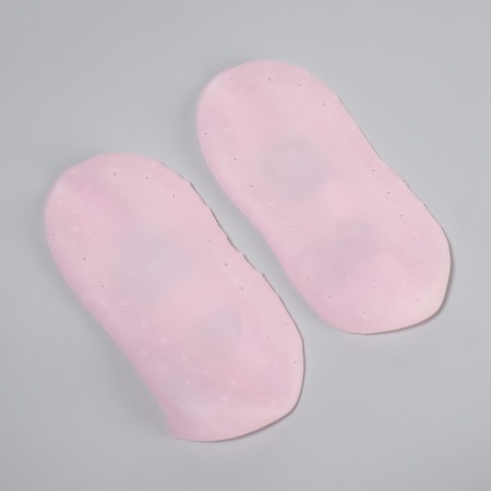 Socks for pedicure, silicone, with perforation, with a strap, size S, pink color-5