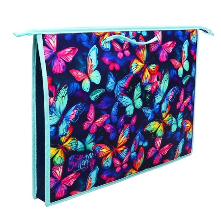 Folder for drawings and drawings A3, 470 x 345 x 50 mm, handles, plastic/textiles, lightning from above, PR 3 -20 "NEON BABOCH" 72689-1