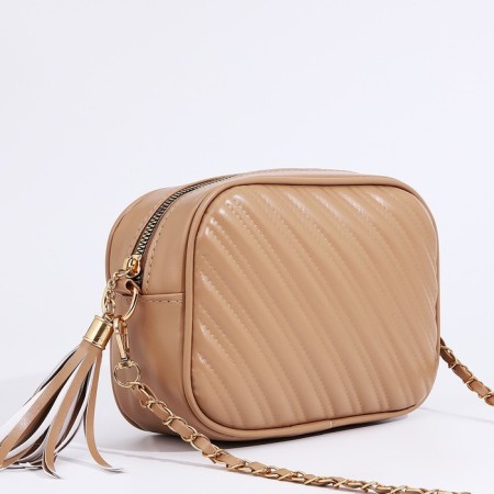 Cross-Bodi Bag on a zipper, beige color-2