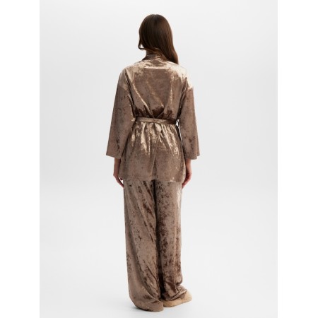 Female set (jacket, trousers) KAFTAN VELVET 52-54, coffee-8