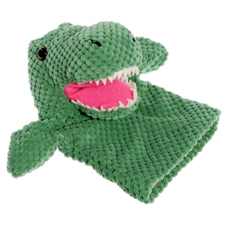 Soft toy on the hand "dinosaur", 26 cm, green color-3