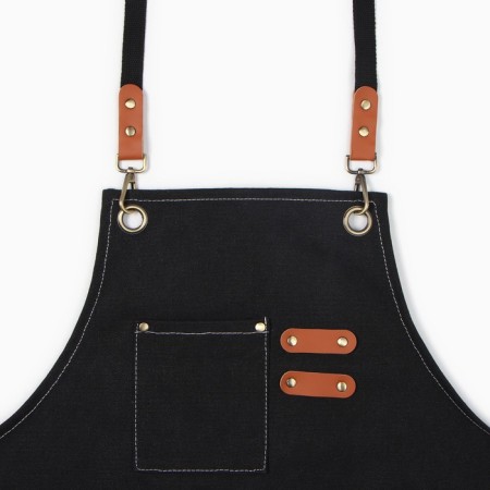 Apron Ethel with pockets Black, 75*68 cm p/e 50%, HL 50%-1