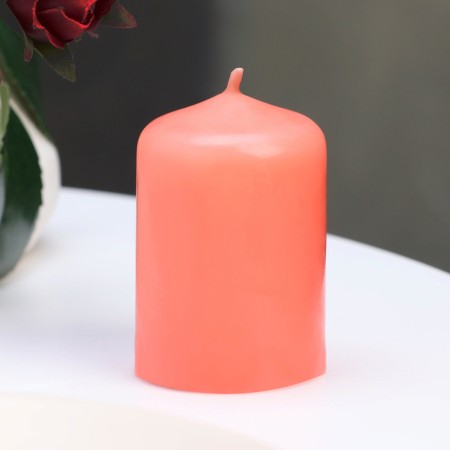 Candle - cylinder, 4 × 6 cm, 9 hours, salmon-1
