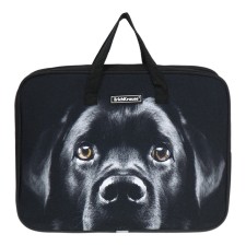 Folder with A4+handles, 360 x 290 x 70 mm, textile, Erichkrause Black Dog 60462