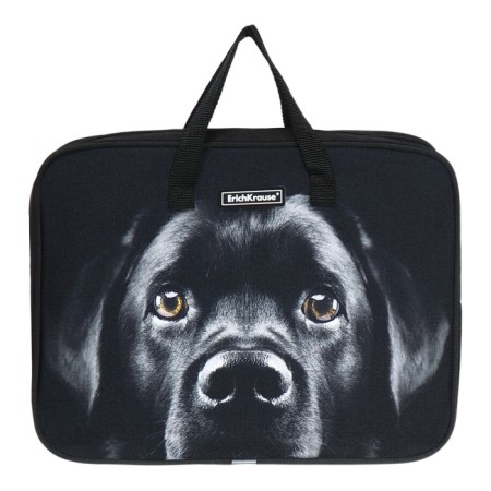 Folder with A4+handles, 360 x 290 x 70 mm, textile, Erichkrause Black Dog 60462