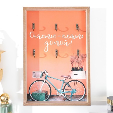 Decorative tree hooks "Bicycle with a basket" 30x20x3 cm