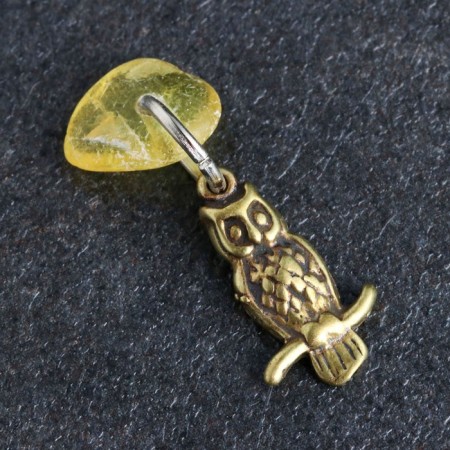 TALIST-TALISMAN "Owl", natural amber