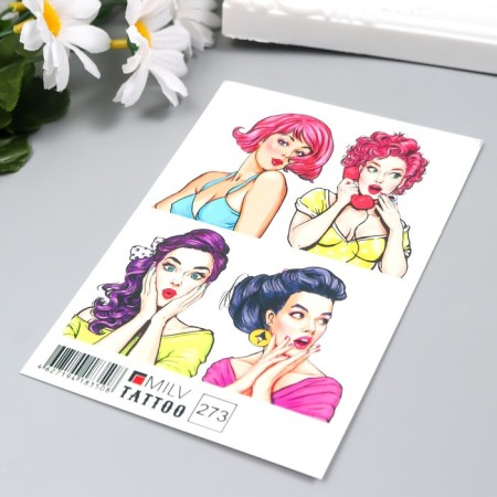 Tattoo on the body "Girls" 10x15 cm-1