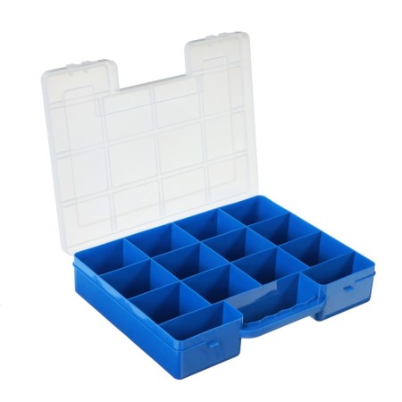 Box for fishing trifles K-07, plastic, 26.5 x 19.5 x 5 cm, blue-1