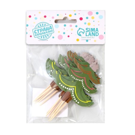 Skewers for canapes "Christmas tree with garland", set of 12 pcs.-1