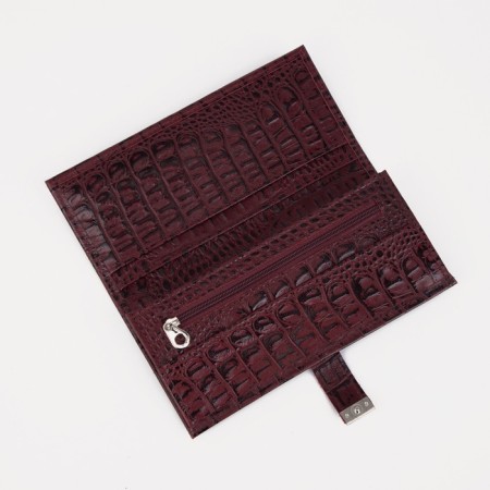 Women's wallet on the button, burgundy color-2