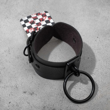 Bracelet "shackles", black color in ferrous metal, 31 cm-3