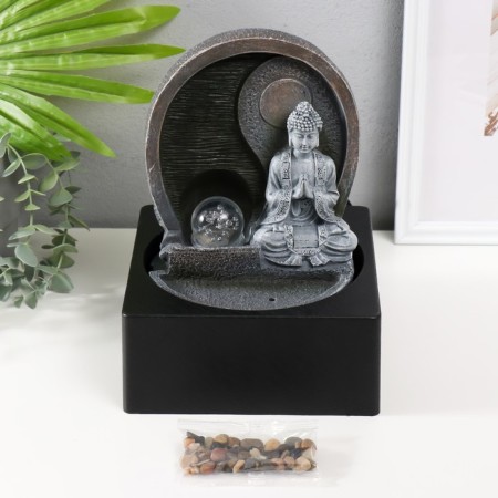 The desktop fountain from the network, backlight "Buddha under the Moon" 18x18x24 cm-7