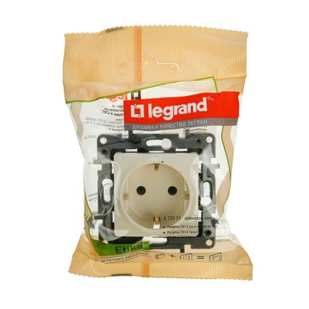 LEGRAND ETIKA 672321, 16 A, single, hidden, with salary, ivory bone-2