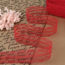 Capricon lace, 35 mm × 10 ± 1 m, red color