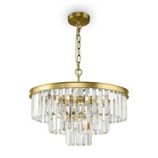 Suspension lamp Maytoni Mod085PL-07BS, 7HE14, 40W, 50x50x115 cm, brass color