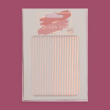 Nail stickers "strips", metallized, pink gold color-1