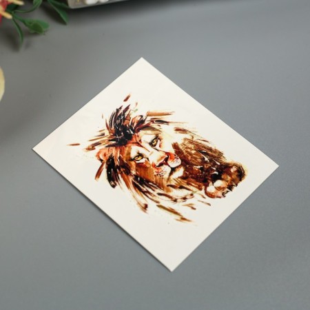 Tattoo on the body "watercolor lion"-1