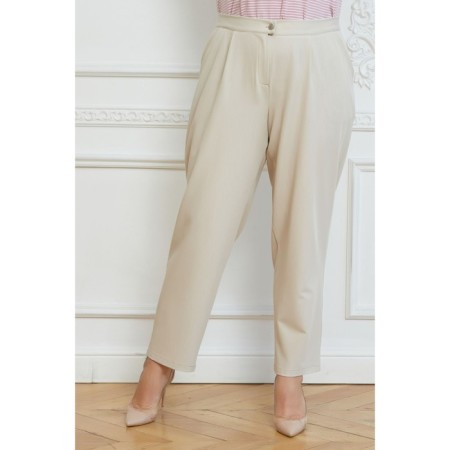 Female trousers, size 54, beige color-3
