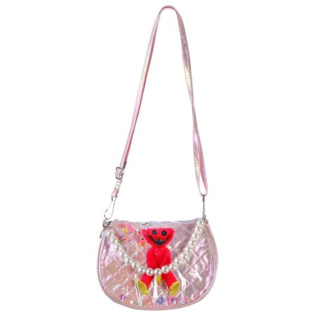 Baby bag on the valve, 6x12x16 cm, adjustable belt, pink-1
