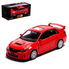 Metal machine Subaru WRX STI, 1:32, inertia, doors open, red color
