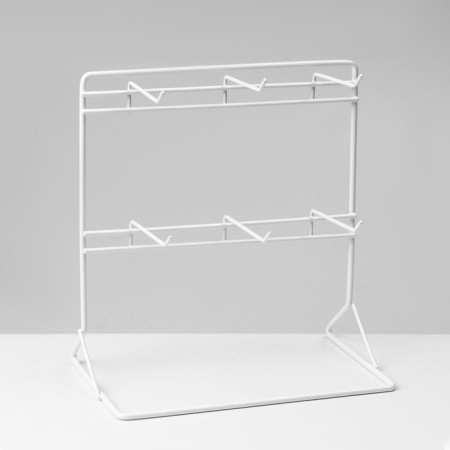 Stand for jewelry "Standing table", 6 hooks 9 cm, 25 × 15 × 26.5 cm, white color-1
