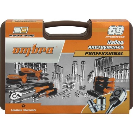 Tool Ombra OMT69S, 1/4 ", 1/2", heads 10-32 mm, 69 items-3