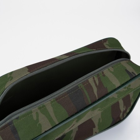 Cosmetic bag with zipper, green color/camouflage-2