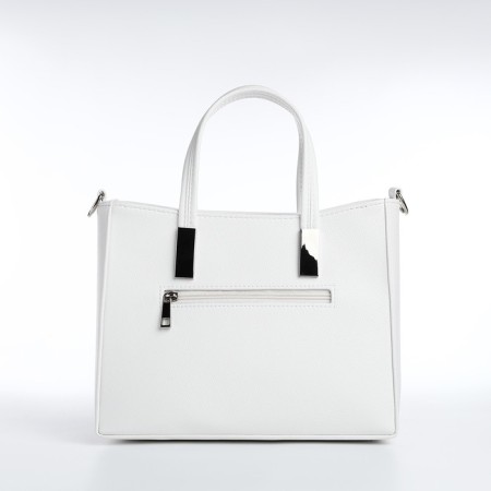 Female bag Textura, tout average size, white color-2