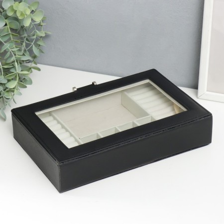 Casket to the leatherette for jewelry "Hampons" black 5.5x27x18 cm-3