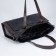 Soper bag with zipper, black color