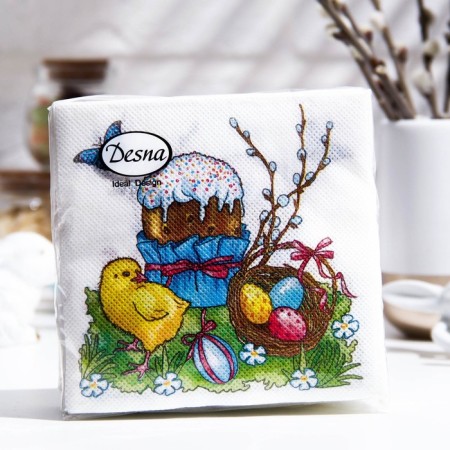 Easter napkins paper Desna Design "Easter", 1 layer, 24x24 cm, 40 pcs
