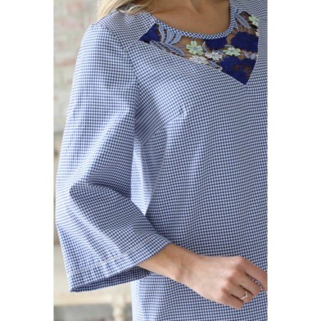Female blouse, size 42, blue color-7