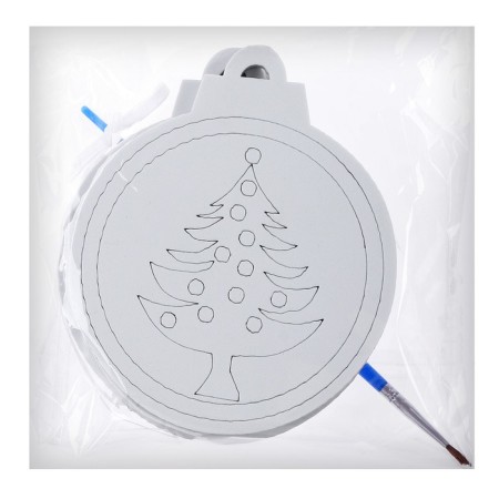 Christmas tree decoration for painting "spruce" 4 pcs., Brush-4