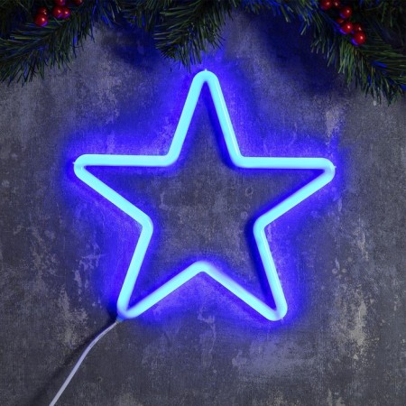 LED figure "Star" 28 cm, plastic, 220 V, glow of blue