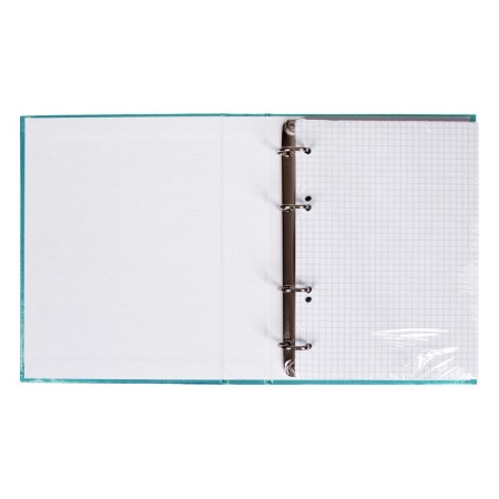 Notebook on 4 rings A5, 120 sheets in the cage "Mint. Metallic", boumvinyl cover, offset unit-1