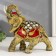 Polystone souvenir "Elephant in Red Popone with gold patterns and mirrors" 18.5x8x23 cm