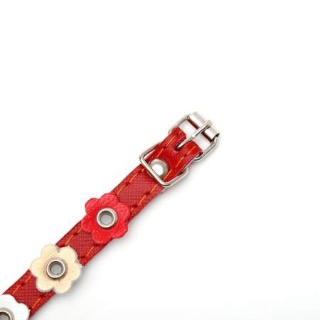 Belly leather two-layer leather with a flower, 30 x 1.2 cm, Osh 20-30 cm, mix of flowers-1