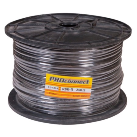 Bay Cable KVK-P-2 +2x0.50 mm² (CU/CU) Black, 200 m, Proconnect-1