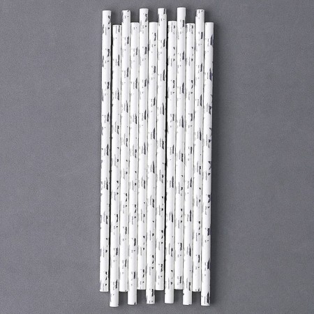 Tubes for the cocktail "Silver Stars", a set of 12 pcs.