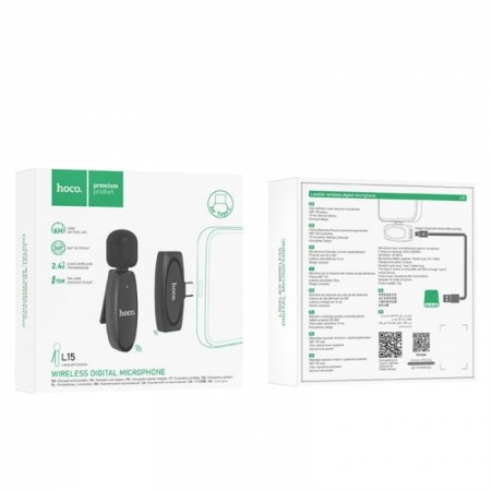 Portable microphone Hoco L15, wireless, 70 mAh, Type-C, black-6