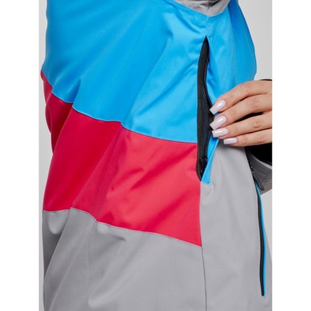 Ski jacket female winter, size 46, raspberry color-9