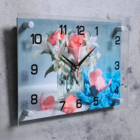 Watch wall, interior "small bouquet" 25x35 cm, aa, silent-1