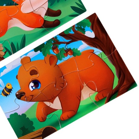 Puzzles "Forest animals", 3 pieces-4
