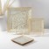 Set of table "Stone", 7 items: 30 × 30 cm - 1 pc, 18 × 18 cm - 6 pcs, beige color with golden